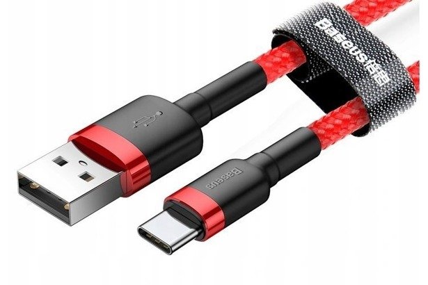 Baseus Cafule kabel przewód 2m USB-C TYP-C QC 3.0 Czarno-Czerwony