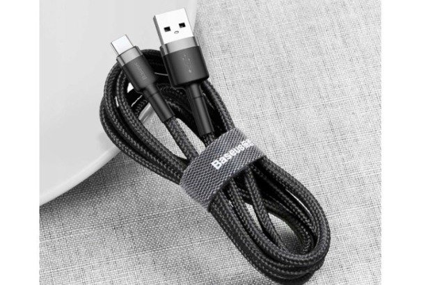 Baseus Cafule kabel przewód 2m USB-C TYP-C QC 3.0 Czarno-Szary